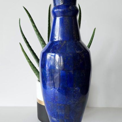 40 Cm Hieght Hand Crafted stunning genuine highest quality Lapis Lazuli Gemstone vase directly from Afghanistan