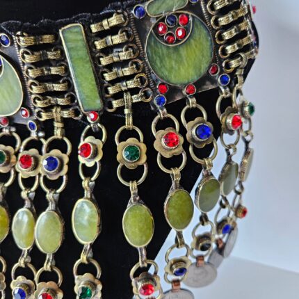 Special EID Offer, Afghan Vintage Multilayers Choker Necklace, EID Gift, Vintage Coins Jewelry, Afghan Handmade Necklace, Jade stone Afghan