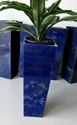 A+++ Grade Lapis Lazuli, Vase Glass, Flower Pot, Amethyst Plant Holder, Air plant, gem stone Vase, Succulent Pot Square Lapis Flower pot