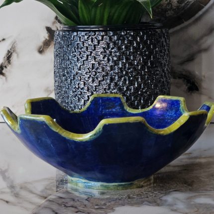 15.5 Cm Hand Crafted Lapis Lazuli Bowl, Stunning Royal Blue Color Handmade bowl from Badakhshsan Afghanistan, stone bowl, healing stone bowl