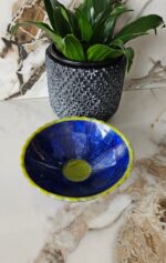 15.5 Cm Hand Crafted Lapis Lazuli Bowl, Stunning Royal Blue Color Handmade bowl from Badakhshsan Afghanistan, stone bowl, healing stone bowl
