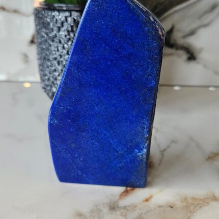 Authentic Lapis Lazuli Tumbled Stone with Free Form Shape, Polished Gemstone for Decoration