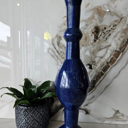 A+++ Lapis Lazuli Vase, Gemstone Vase, Flower Pot, Crystal Pot, Blue stone vase