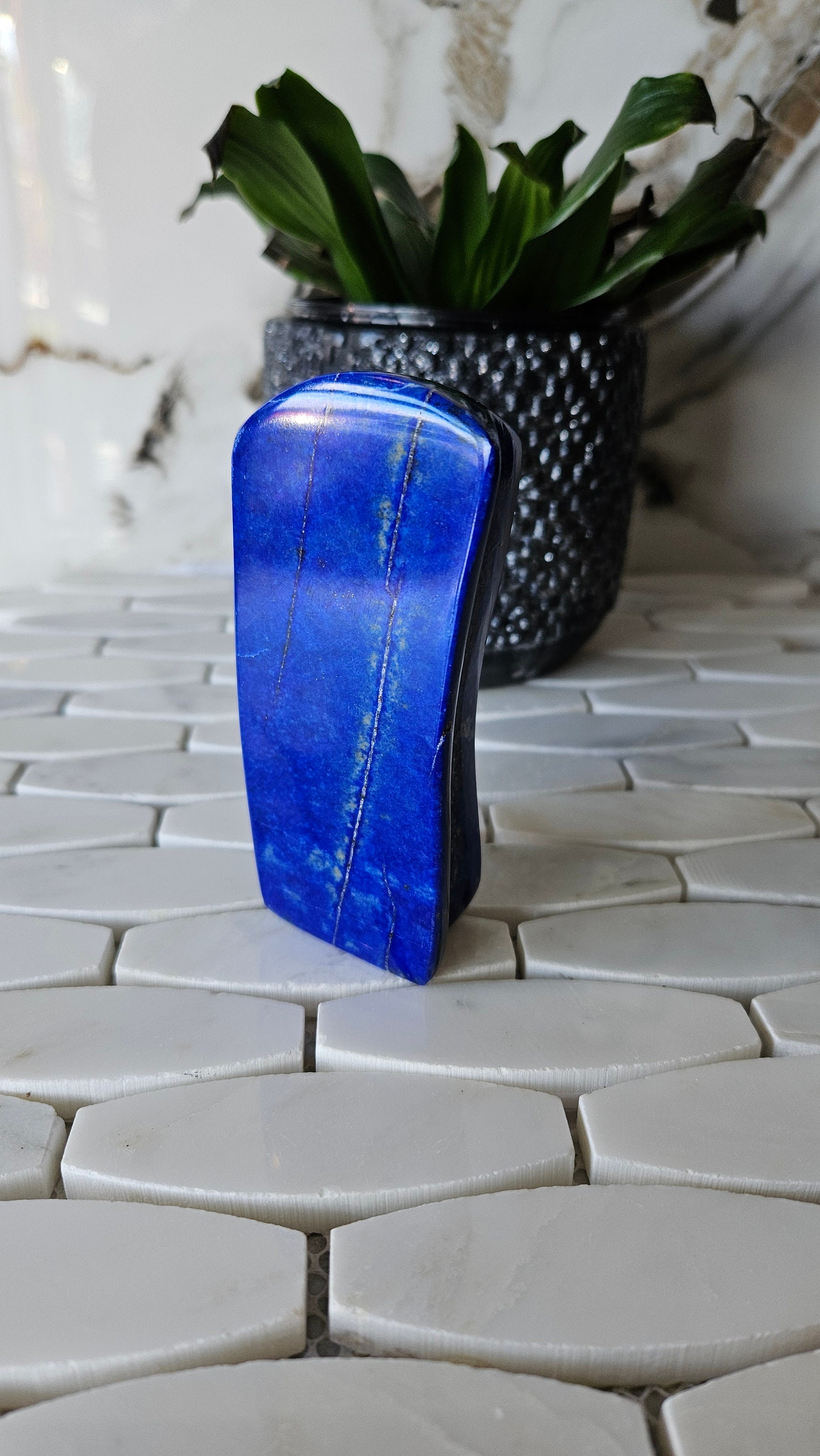 Free Form A+++ Lapis Lazuli, Lapis Freeform, Lapis Lazuli Tumble, Polished, Stone Slice, Vinyl, manifestation, Amethyst