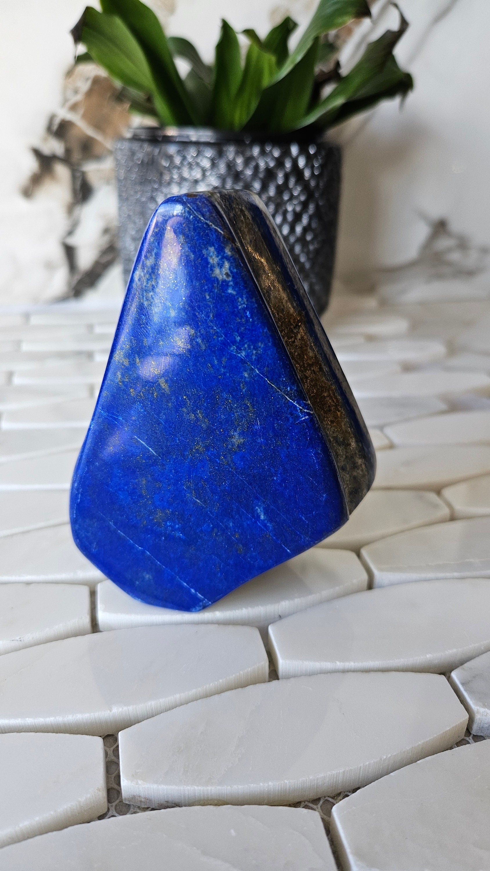 Free Form A+++ Lapis Lazuli, Lapis Freeform, Lapis Lazuli Tumble, Polished stone, courage, Grounding, Raw stone, Succulent