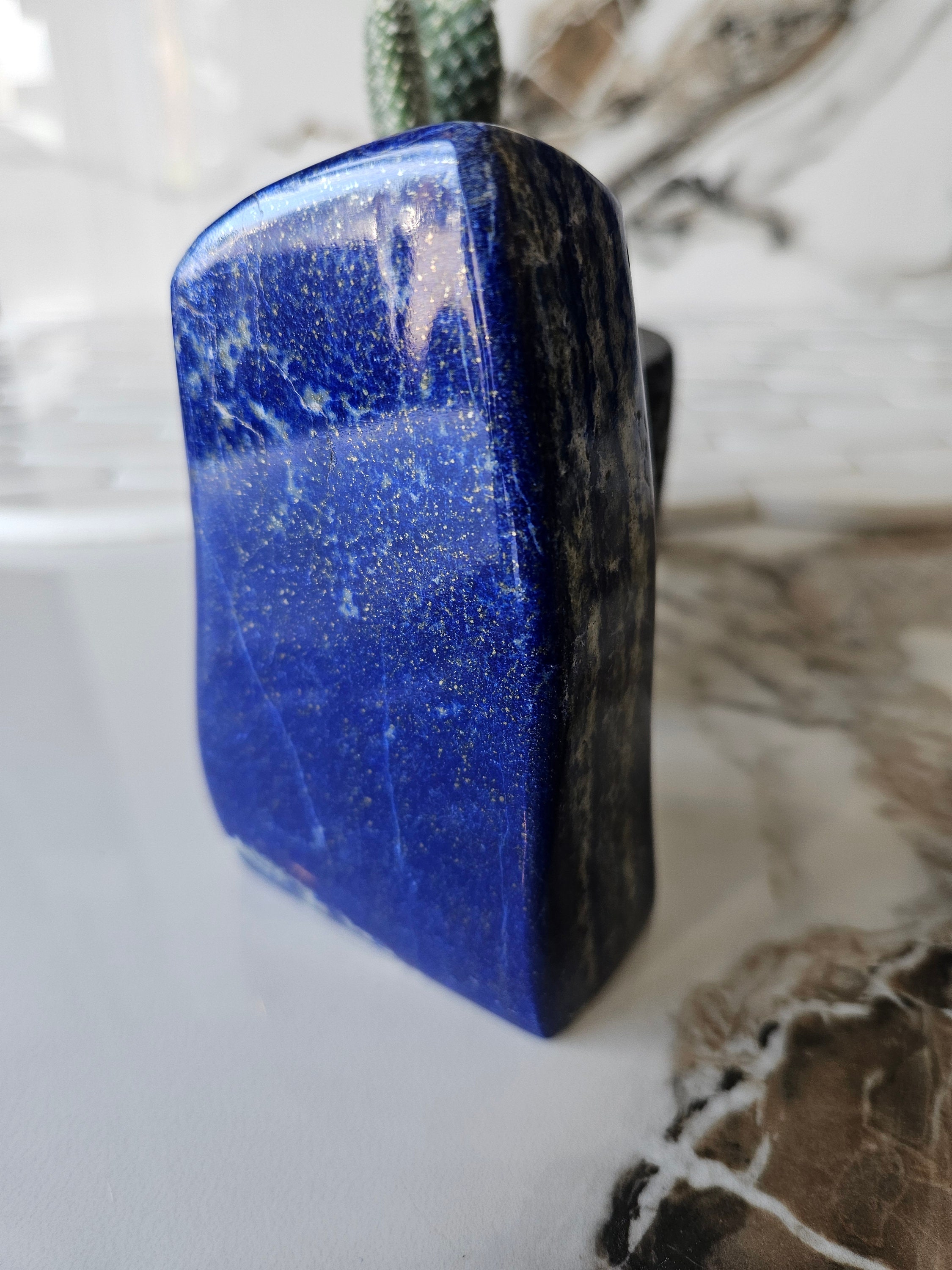 Tumbled Stone Lapis Lazuli, Free Form Stone, Gemstone Rock, Natural Blue Labradorite Cabochons Handmade And Hand Polished