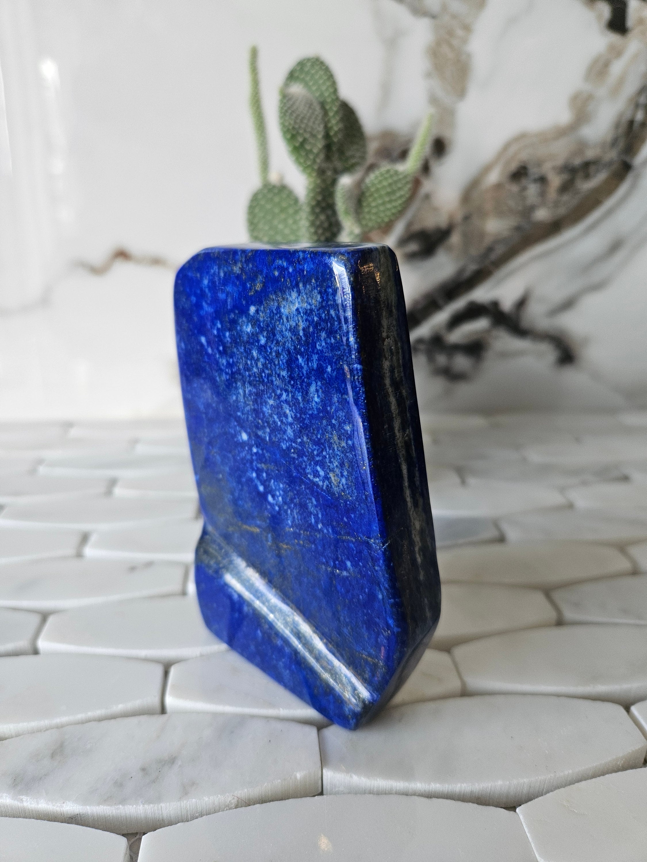 Tumbled Stone Lapis Lazuli, Free Form Stone, Gemstone Rock, Natural Blue Labradorite Cabochons Handmade And Hand Polished