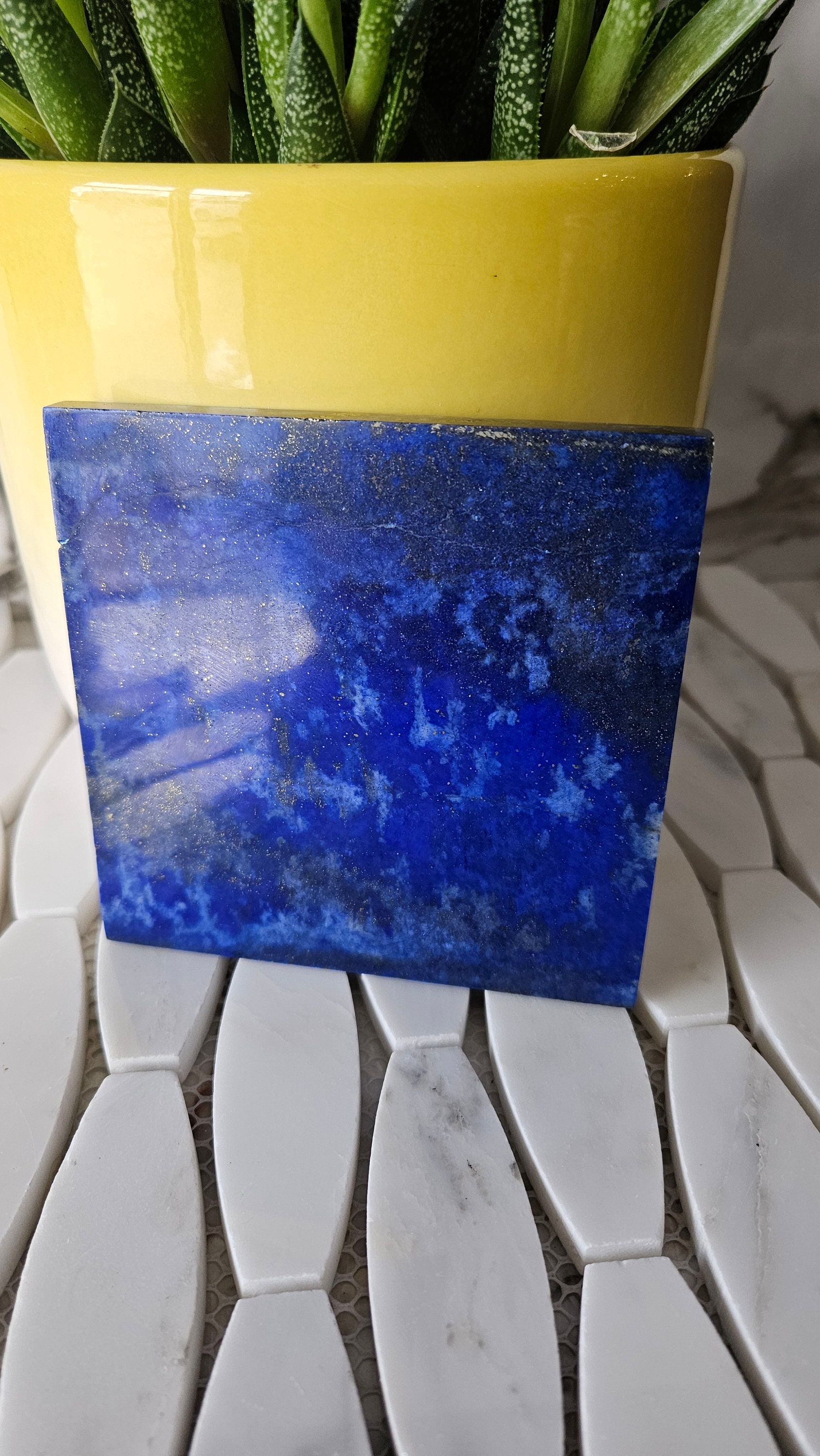 Lapis lazuli Stone Sided Tile |  loose gemstones, crystal gift, Cabochon, success, Polished stone, Best Friend Gift, lapis lazuli jewelry, L