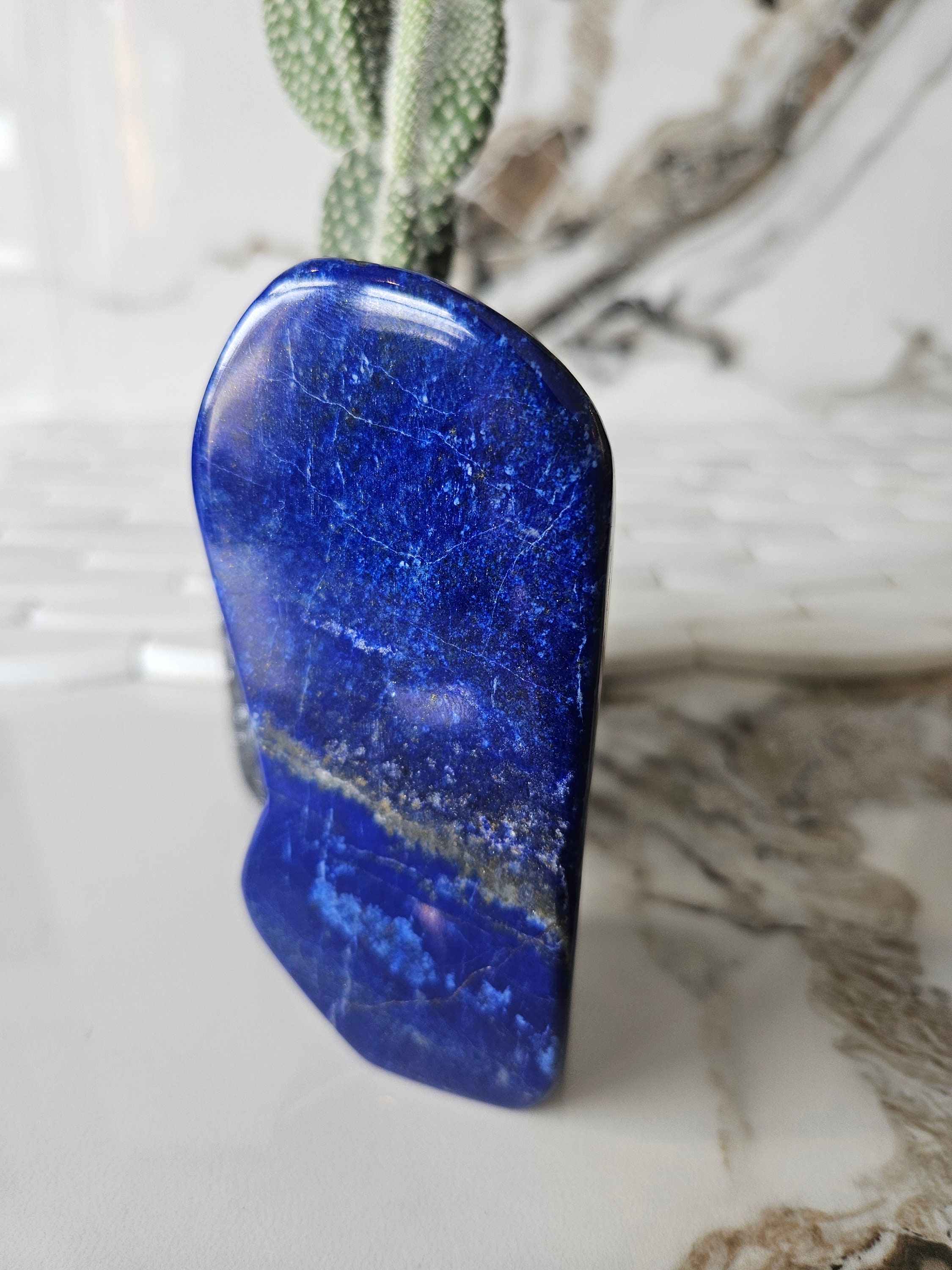 A++ Lapis Lazuli Free Form, Raw Natural Blue Stone, Polished stone, Grounding, Best Friend Gift, Tumbled, Vinyl, royal blue