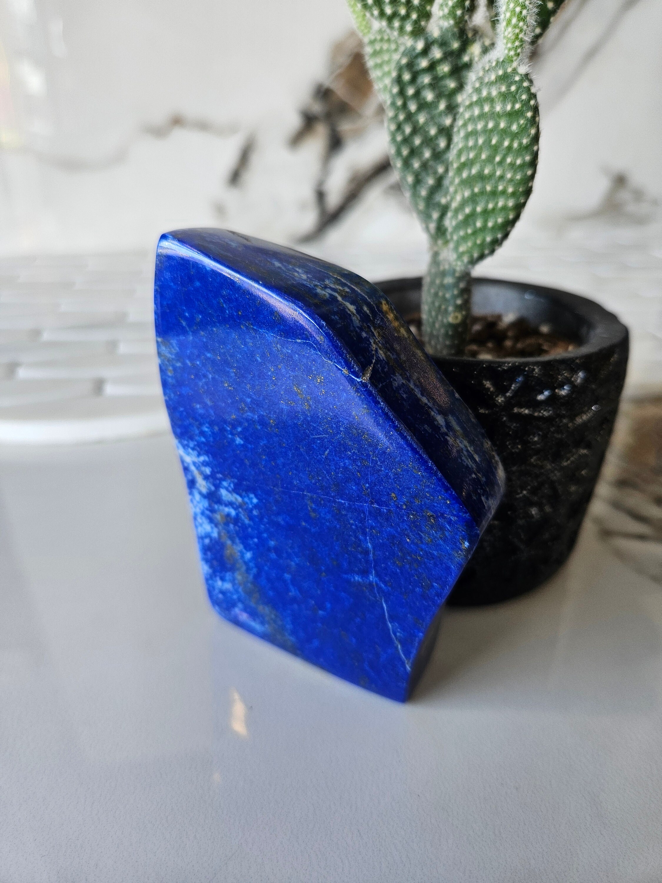 Tumbled Stone Lapis Lazuli, Free Form Stone, Gemstone Rock, Natural Blue Labradorite Cabochons Handmade And Hand Polished