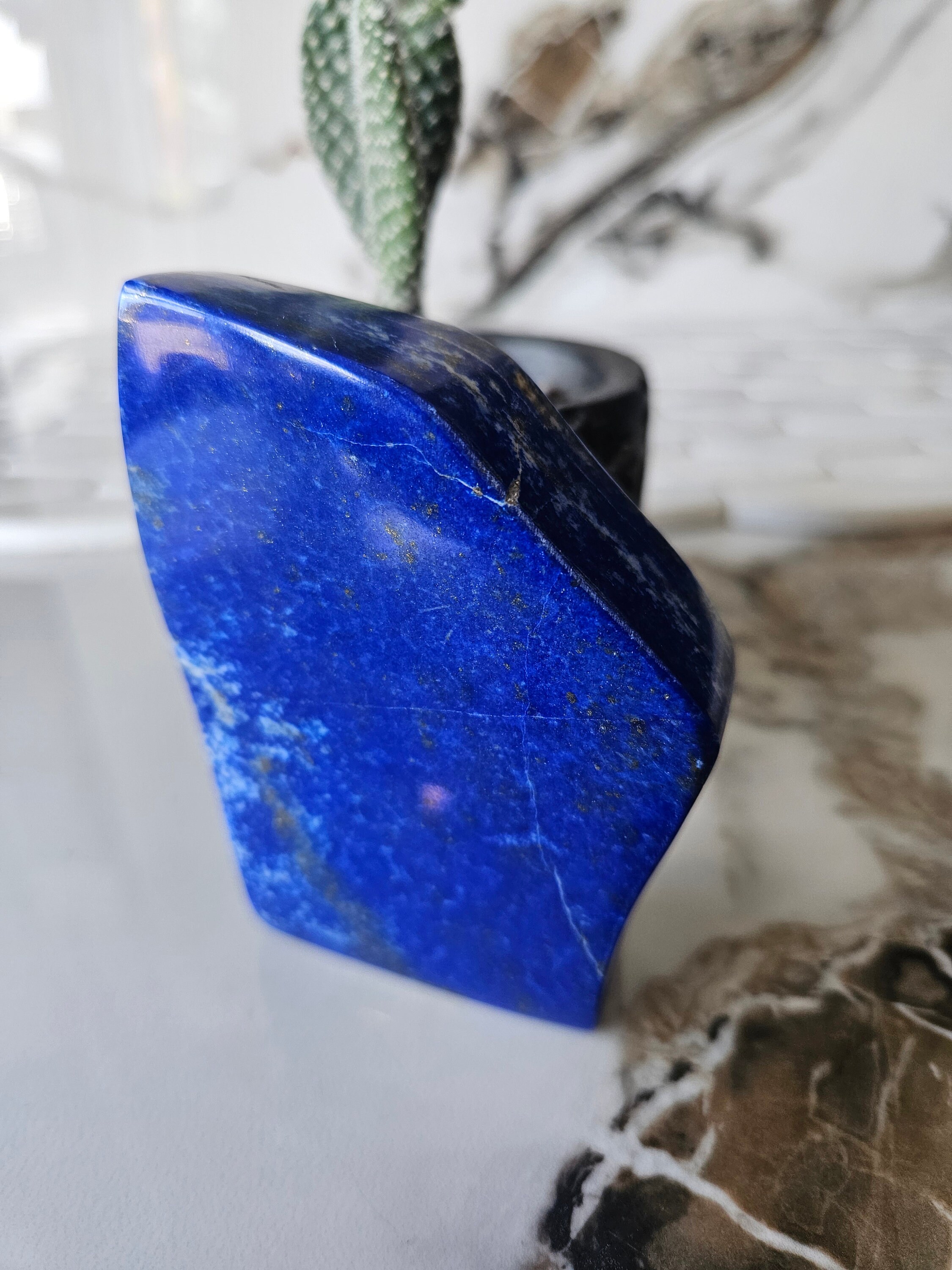 Tumbled Stone Lapis Lazuli, Free Form Stone, Gemstone Rock, Natural Blue Labradorite Cabochons Handmade And Hand Polished
