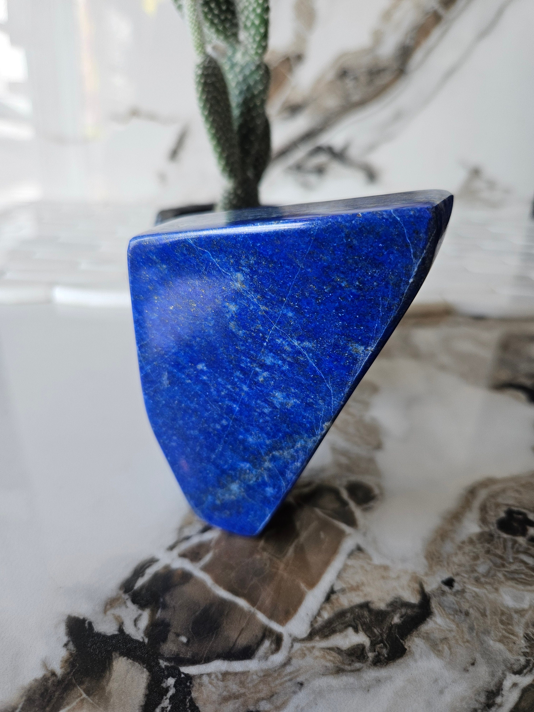 Tumbled Stone Lapis Lazuli, Free Form Stone, Gemstone Rock, Natural Blue Labradorite Cabochons Handmade And Hand Polished