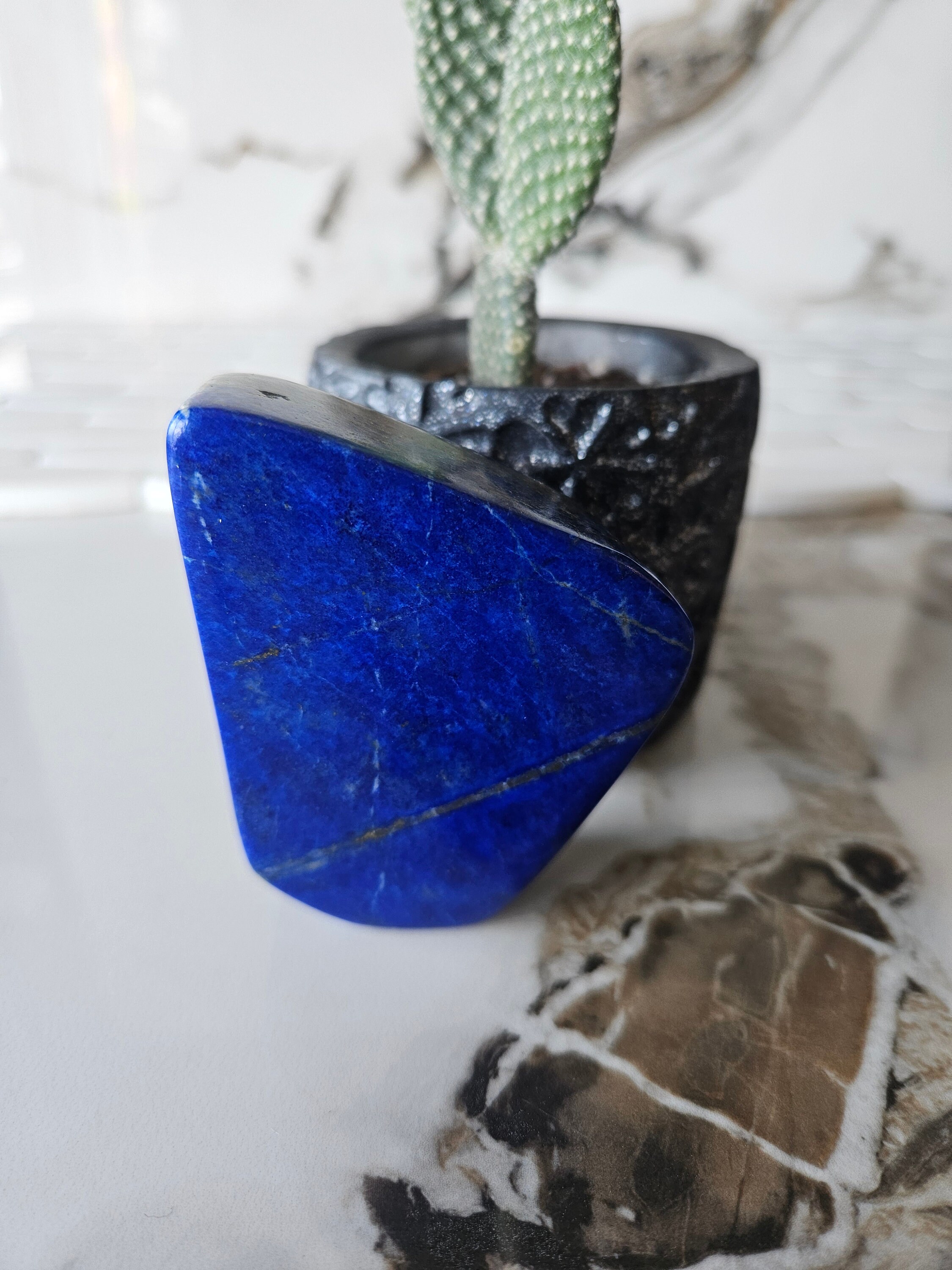 Tumbled Stone Lapis Lazuli, Free Form Stone, Gemstone Rock, Natural Blue Labradorite Cabochons Handmade And Hand Polished