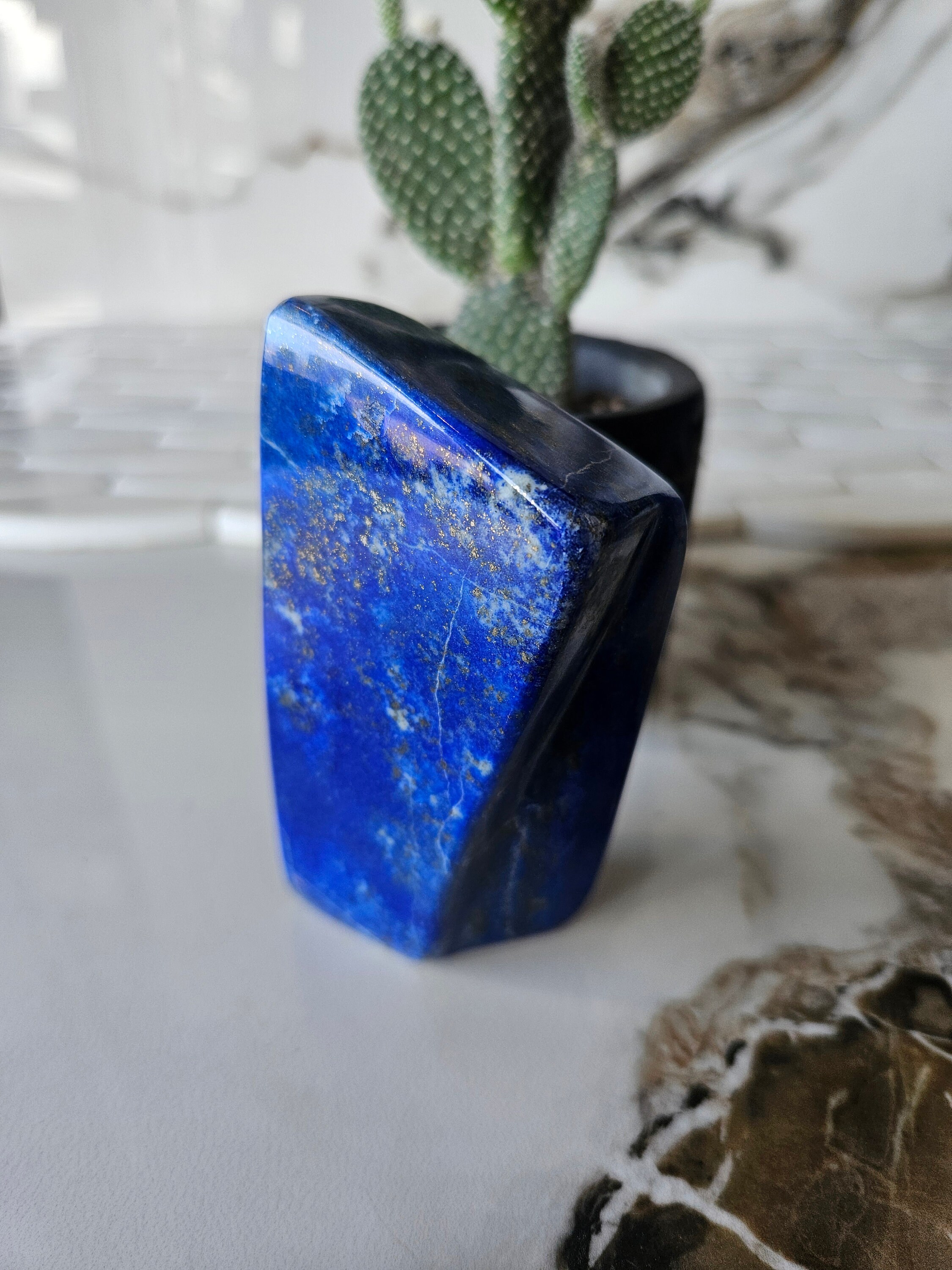 Tumbled Stone Lapis Lazuli, Free Form Stone, Gemstone Rock, Natural Blue Labradorite Cabochons Handmade And Hand Polished