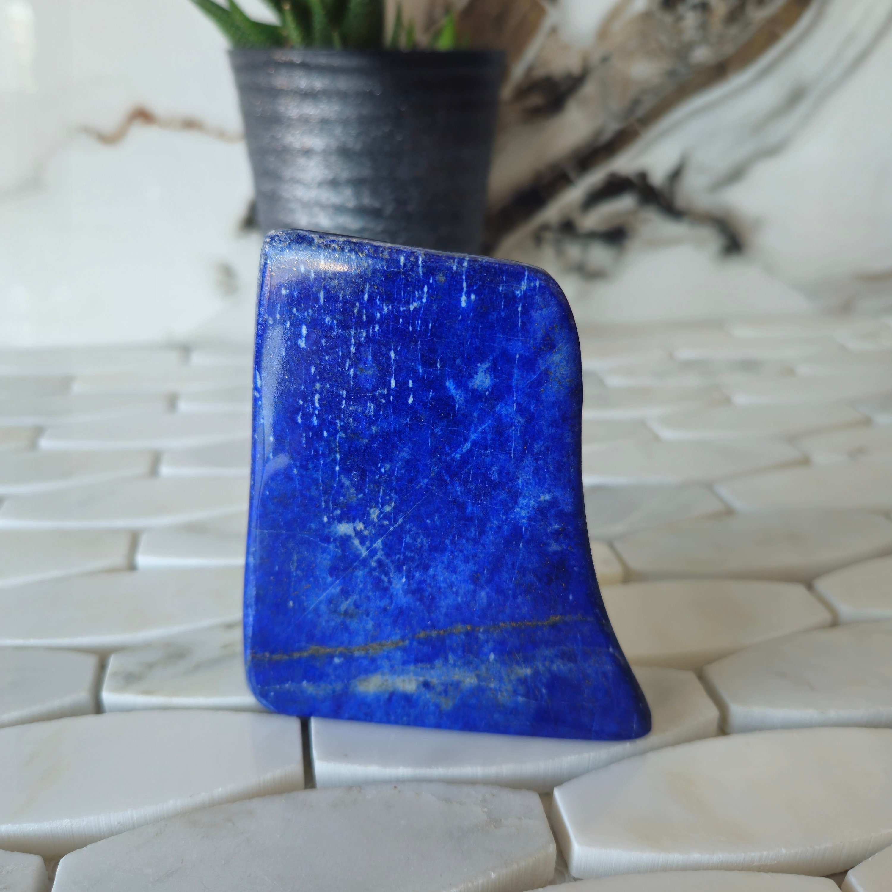 Free Form A++ Lapis Lazuli , Lapis, Polished Tumble, handmade tiles, courage, Polished stone, Confidence, Anxiety, Decor, soothe migraines