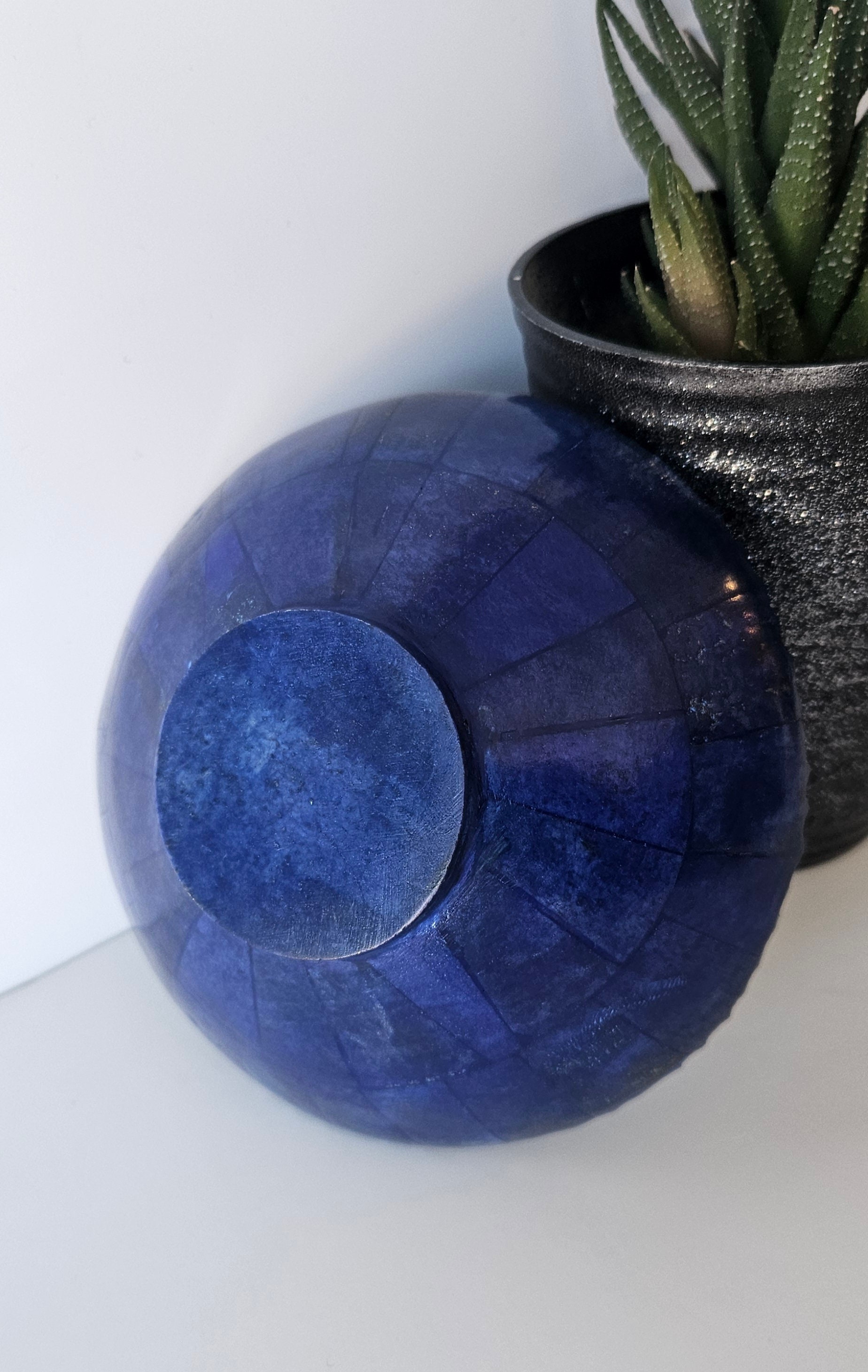 13 Cm Hand Crafted Lapis Lazuli Bowl, Stunning Royal Blue Color Handmade bowl from Badakhshsan Afghanistan, stone bowl, healing stone bowl