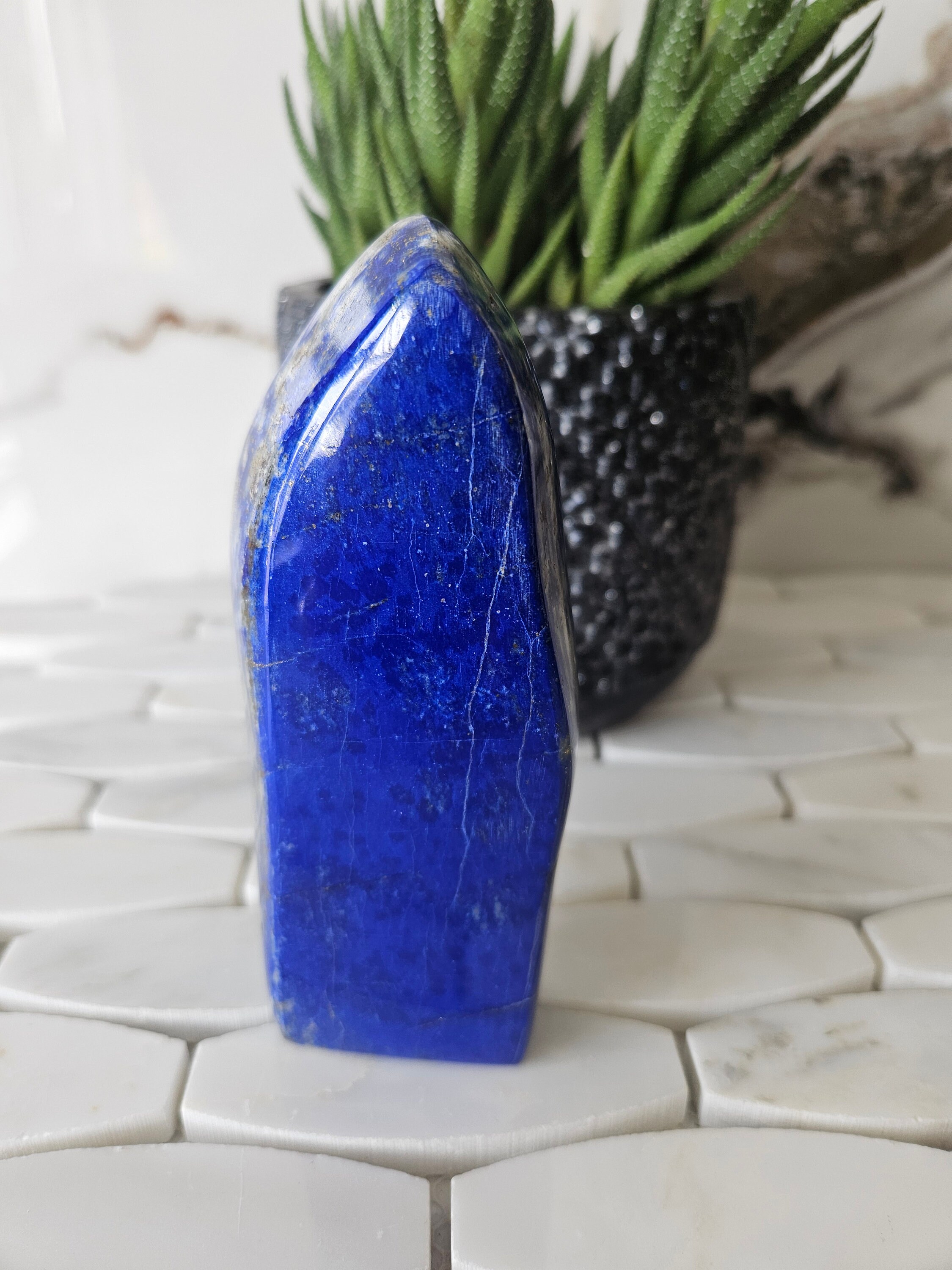 A++ Lapis Lazuli Free Form, Raw Natural Blue Stone, Succulent, soothe migraines, jewlery, birthday gift, blue stone, mosaic stone, flat back