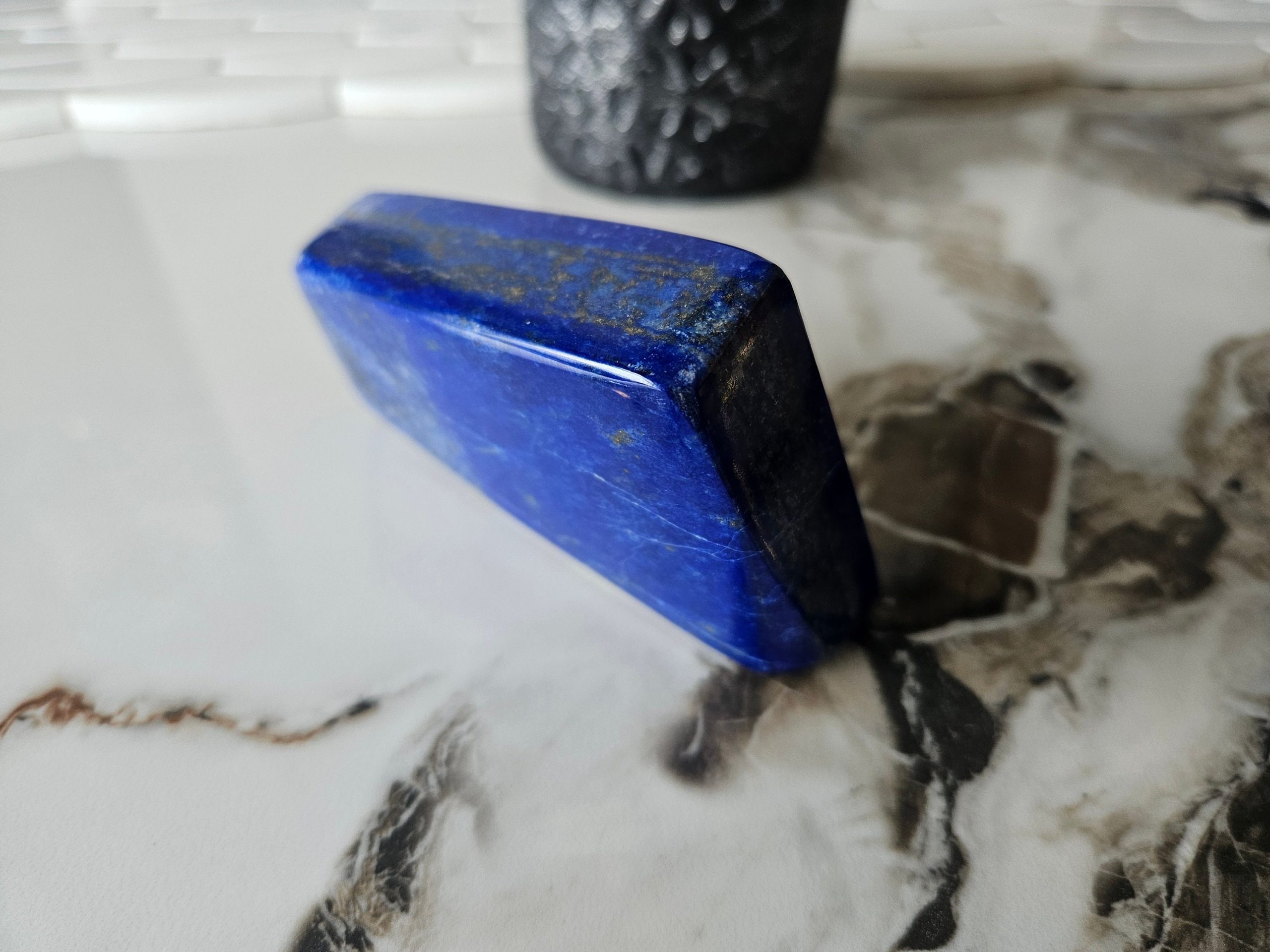il_fullxfull.5786483820_6pal.jpg A+++ Lapis Lazuli Freeform: Polished Afghan Crystal Decor (267 gram)